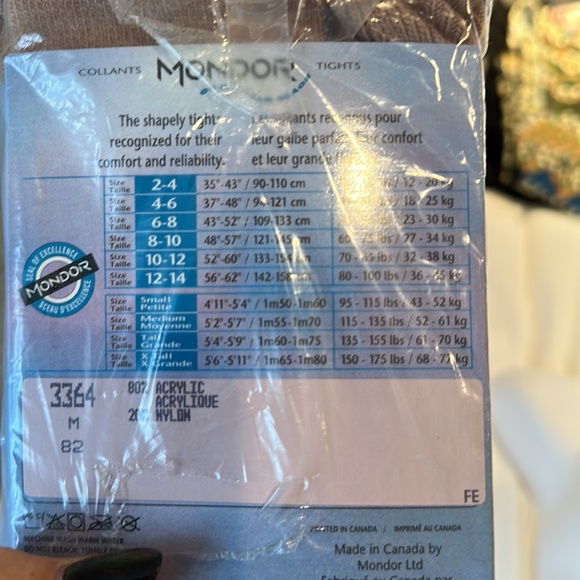 NWT Mondor Footless Tights - Picture 3 of 3